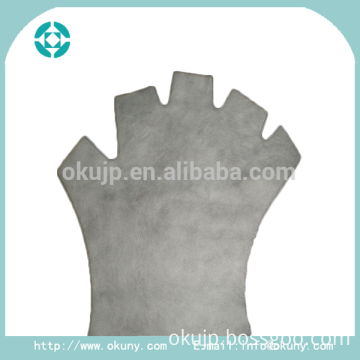 Non-woven half finger nail care/art gloves